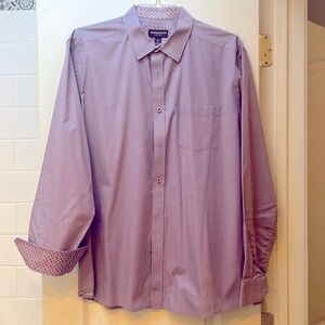 Johnston & Murphy Men’s Print Button Down w/cuff design. XL EUC